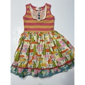 Matilda Jane Good Heart Butterfly House Dress Size 6 Houses Flowers Summer